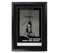 HWC Trading Escape From Alcatrez A3 Incorniciato Firmato Regalo Visualizzazione Delle Foto Print Immagine Autografo Stampato Per Clint Eastwood Gli Appassionati Di Cinema