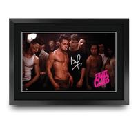 HWC Trading Fight Club Scene 1 Regali Stampati Autografo Firmato Immagine Per Gli Appassionati Di Memorabilia Di Film - A3 Incorniciato