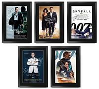 HWC Trading FR A3 Daniel Craig Bond Collection x 5 Regali Stampato Poster Firmato Autografo Immagine per Film Memorabilia Fans - A3 Incorniciato
