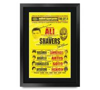HWC Trading FR A3 Earnie Shavers v Muhammad Ali 1977 Bout Poster Autografo Stampato Con Regali Stampati Per I Fan Dei Cimeli Dei Pugili - A3 Incorniciato