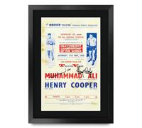 HWC Trading FR A3 Henry Cooper v Muhammad Ali 1966 Bout Poster Autografo Stampato Con Regali Stampati Per I Fan Dei Cimeli Dei Pugili - A3 Incorniciato