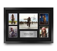 HWC Trading FR A3 Johnny Depp Pirates of the Caribbean I Regali Hanno Stampato L'Esposizione Firmata Dell'Immagine Dell'Autografo Per I Tifosi Di Memorabilia Di Film - A3 Framed