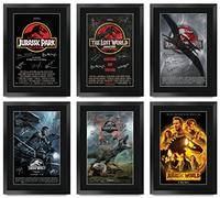 HWC Trading FR A3 Jurassic Park x 6 Regali Stampato Poster Firmato Autografo Immagine Per Film Memorabilia Tifosi - A3 Framed