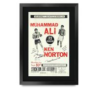 HWC Trading FR A3 Ken Norton v Muhammad Ali 1973 Bout Poster Autografo Stampato Con Regali Stampati Per I Fan Dei Cimeli Dei Pugili - A3 Incorniciato