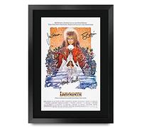 HWC Trading FR A3 Labyrinth David Bowie Gifts - Poster con autografo e autografo per i fan dei cimeli del cinema, formato A3, con cornice