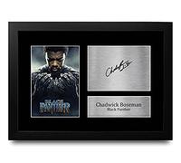 HWC Trading FR A4 Black Panther - A4 Framed Regali Stampati Autografo Firmato Immagine Per Gli Appassionati Di Memorabilia Di Film - A4 Incorniciato