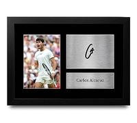 HWC Trading FR A4 Carlos Alcaraz Regali Stampati Autografo Firmato Immagine Per Gli Appassionati Di Tennis Memorabilia - A4 Incorniciato