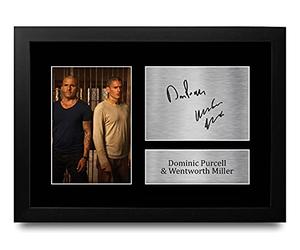 HWC Trading FR A4 Dominic Purcell & Wentworth Miller Prison Break - A4 Framed Regali Stampati Autografo Firmato Immagine Per Gli Appassionati Di Show Televisivo