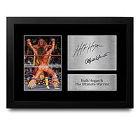 HWC Trading FR A4 Hulk Hogan & The Ultimate Warrior Regali Stampati Autografo Firmato Immagine Per Wwe & Wwf Memorabilia Fan - A4 Incorniciato