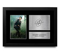 HWC Trading FR A4 Jennifer Lawrence The Hunger Games - A4 Framed Regali Stampati Autografo Firmato Immagine Per Gli Appassionati Di Memorabilia Di Film - A4 Incorniciato