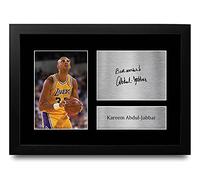 HWC Trading FR A4 Kareem Abdul-Jabbar LA Lakers Regali Stampati Autografo Firmato Immagine Per Gli Appassionati Di Basket Memorabilia - A4 Framed