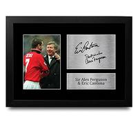 HWC Trading FR A4 Sir Alex Ferguson & Eric Cantona - Immagine autografata stampata per tifosi e tifosi di calcio - Cornice A4