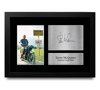 HWC Trading FR A4 Steve McQueen The Great Escape Regali Stampati Autografo Firmato Immagine Per Gli Appassionati Di Memorabilia Di Film - A4 Framed