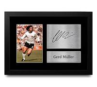 HWC Trading FR A4 Ven Germania Gerd Müller Stampati Immagine Regali A Fan E Sostenitori Autografi - A4 Framed