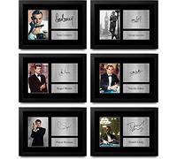 HWC Trading FR James Bond Gift Collection - Immagine autografata con stampa di Connery, Lazenby, Moore, Dalton, Brosnan & Craig, formato A4