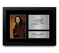 HWC Trading FR Roger L Jackson Scream Ghost Face - A4 Framed Regali Stampati Autografo Firmato Immagine Per Gli Appassionati Di Memorabilia Di Film