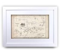 HWC Trading FR Winnie the Pooh mappa A4 con cornice stampata in legno 100 Aker per cameretta dei bambini, idea regalo per la cameretta dei bambini