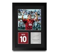HWC Trading Francesco Totti Roma Regali Stampati Autografo Firmato Foto Per Gli Appassionati Di Calcio E Sostenitori - A4 Ritratto Incorniciato