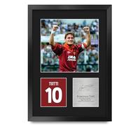 HWC Trading Francesco Totti Roma Regali Stampati Autografo Firmato Foto Per Gli Appassionati Di Calcio E Sostenitori - A3 Ritratto Incorniciato