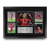 HWC Trading Hugo Ekitike Liverpool Memorabilia Stampati Autografo Firmato Esposizione Della Fotografia Per Gli Appassionati Di Calcio E Sostenitori - A3 Incorniciato