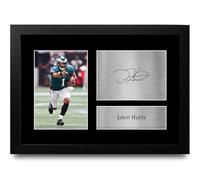 HWC Trading Jalen Hurts Philadelphia Eagles Regali Stampati Autografo Firmato Immagine Per NFL Regole Americane Calcio Memorabilia Tifosi - A4 Incorniciato
