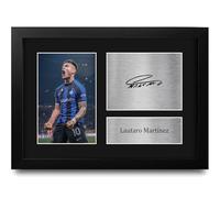 HWC Trading Lautaro Martínez Inter Milan Regali Stampati Autografo Firmato Foto Per Gli Appassionati Di Calcio E Sostenitori - A4 Incorniciato