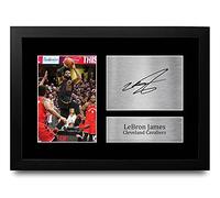 HWC Trading Lebron James A4 Incorniciato Firmato Regalo Visualizzazione Delle Foto Print Immagine Autografo Stampato Per Cleveland Cavaliers Appassionati Di Basket