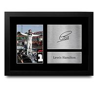 HWC Trading Lewis Hamilton - Stampa con autografo formato A4, con foto e scritta Mercedes F1 (lingua italiana non garantita)