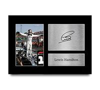 HWC Trading Lewis Hamilton - Stampa con autografo formato A4, con scritta Mercedes F1 (lingua italiana non garantita)