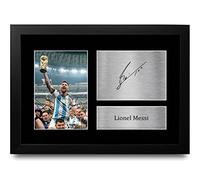 HWC Trading Lionel Messi A4 Incorniciato Firmato Regalo Visualizzazione Delle Foto Print Immagine Autografo Stampato Per Argentina Barcelona Tifosi Di Calcio