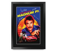 HWC Trading Magnum P.I 1980 Tom Selleck Regali Stampati Autografo Firmato Poster Per Programma Televisivo Memorabilia Tifosi - A3 Incorniciato