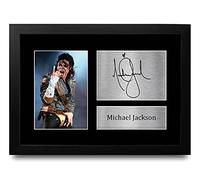 HWC Trading Michael Jackson A4 Incorniciato Firmato Regalo Visualizzazione Delle Foto Print Immagine Autografo Stampato Per Gli Appassionati Di Musica