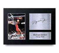 HWC Trading Michael Jordan A4 Senza Cornice Firmato Regalo Visualizzazione Delle Foto Print Immagine Autografo Stampato Per Chicago Bulls Appassionati Di Basket