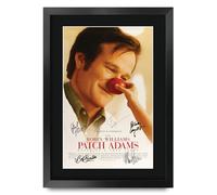 HWC Trading Patch Adams (1998) Robin Williams Regali Stampato Poster Firmato Autografo Immagine Per Film Memorabilia Tifosi - A3 Incorniciato