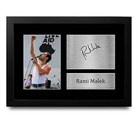 HWC Trading Rami Malek A4 Incorniciato Firmato Regalo Visualizzazione Delle Foto Print Immagine Autografo Stampato Per Bohemian Rhapsody Gli Appassionati Di Cinema