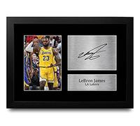 HWC Trading - Stampa autografata con immagine di Lebron James Los Angles Lakers Gifts per i fan di basket Memorabilia - A4