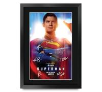 HWC Trading Superman (2025) David Corenswet Regali Stampato Poster Firmato Autografo Immagine Per Film Memorabilia Tifosi - A3 Incorniciato