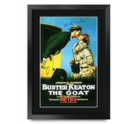 HWC Trading The Goat (1921) Buster Keaton Regali Stampato Poster Firmato Autografo Immagine Per Film Memorabilia Tifosi - A3 Incorniciato