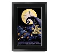 HWC Trading The Nightmare Before Christmas (1993) Regali Stampato Poster Firmato Autografo Immagine Per Film Memorabilia Tifosi - A3 Incorniciato