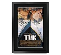 HWC Trading Titanic Leonard DiCaprio, Kate Winslet Regali Stampati Autografo Firmato Immagine Per Gli Appassionati Di Memorabilia Di Film - A3 Incorniciato