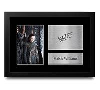 HWC Trading Ven Maisie Williams Game of Thrones Regalo Arya Stark Stampati Autografi di Immagini per Appassionati di TV Autografata - A4 Framed