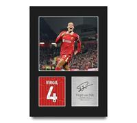 HWC Trading Virgil van Dijk Liverpool Regali Stampati Autografo Firmato Foto Per Gli Appassionati Di Calcio E Sostenitori - A4 Ritratto