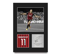HWC Trading Zlatan Ibrahimovic AC Milan Regali Stampati Autografo Firmato Foto Per Gli Appassionati Di Calcio E Sostenitori - A4 Ritratto