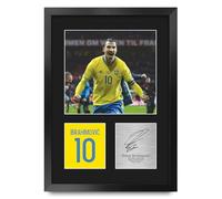 HWC Trading Zlatan Ibrahimovic Sweden Regali Stampati Autografo Firmato Foto Per Gli Appassionati Di Calcio E Sostenitori - A3 Ritratto Incorniciato