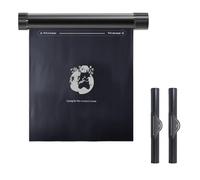 HwCknPT Pattumiera a rullo, in lega di alluminio, design girevole, per auto, borsa della spazzatura da appendere, impermeabile, colore nero