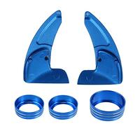 HWDFFA Set di prolunga for Leva del Cambio al Volante Color Argento con pomello del Volume AC e Anello di cofortura for Do&dge Challenger Charger 2015-2021 (Blu)