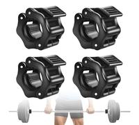 HweeWanX Confezione da 4 Ganci per Manubri Palestra, Ganci per Manubri a Sgancio Rapido da 25 mm, Morsetti per Bilanciere, Bloccaggio Rapido per Sollevamento Pesi in Allenamento, Nero