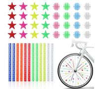 HweeWanX Set di 168 catarifrangenti colorati per raggi da bicicletta per bambini, clip per raggi e perline colorate, stelle, luna, cuore, sfera, accessori per bicicletta per bambini, occhi di gatto