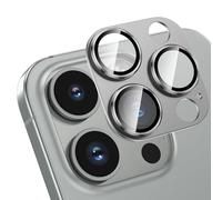 HWeggo Pellicole Protettive In Vetro Per Fotocamera Compatibili Con iPhone 16 Pro/iPhone 16 Pro Max,Durezza 9h Hd,All-in-one-Lente di Alluminio,Custodia Opaca Antigraffio,Titanium