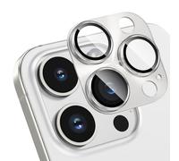 HWeggo per iPhone 16 Pro Max/iPhone 16 Pro Protezione Fotocamera 9H Durezza Antigraffio Senza Bolle, HD Temperato Fotocamera Protezione Schermo di Vetro Pellicola Protettiva,argento...